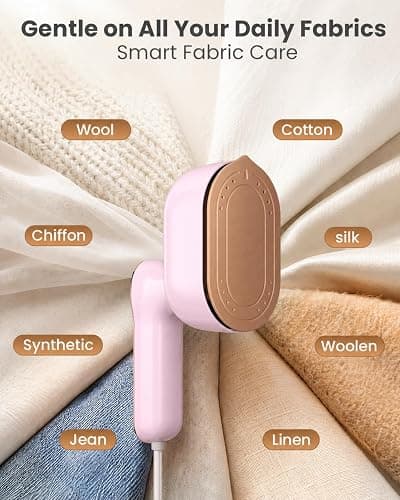 Steamer for Clothes, Handheld Portable Iron Steamer, 2-in-1 Dry & Steam, 180° Rotatable Handle, 20s Fast Heat-Up, 970W Travel Steamer for Home & Travel, 120V Only thumbnail 7
