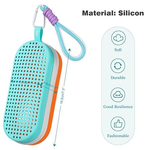 MSNATURALLY Swim Goggle Case For Swimming Goggles, Silicone Protective Cases with Drain Hole for Goggles - Blue and Orange thumbnail 2