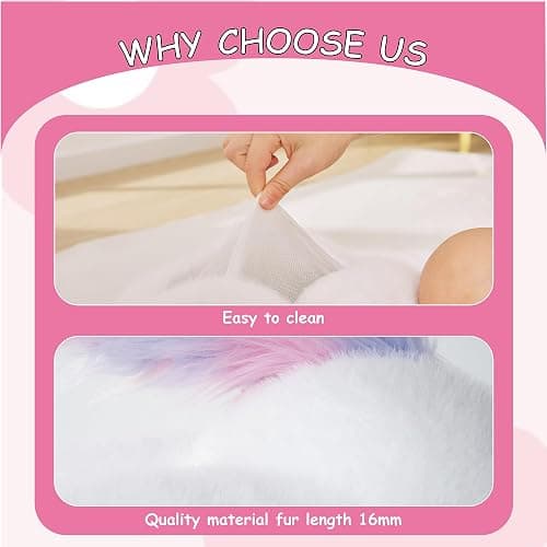 GILFWM Unicorn Weighted Stuffed Animals - 25" Big Stuffed Animal Toy Rainbow Pillow for Girls Boys Kids, 5 lbs Ultra-Soft Washable Weighted Plush thumbnail 4