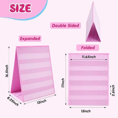 Faccito Portable Stickers Display Stand for Vendors Big 4'' Stickers, 5 Layers and 2 Sides No Assembly Required Sticker Display Rack for Vendor Events, Small Business Supplier Events Pink 13x17in thumbnail 3