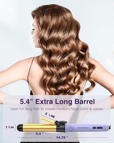 Rotating Curling Iron 1 1/4 Inch, Upgraded ZAVAREA Automatic Curling Iron with Extra-Long Barrel, Dual Voltage Self Curling Wand 1.25" Hair Curler thumbnail 2