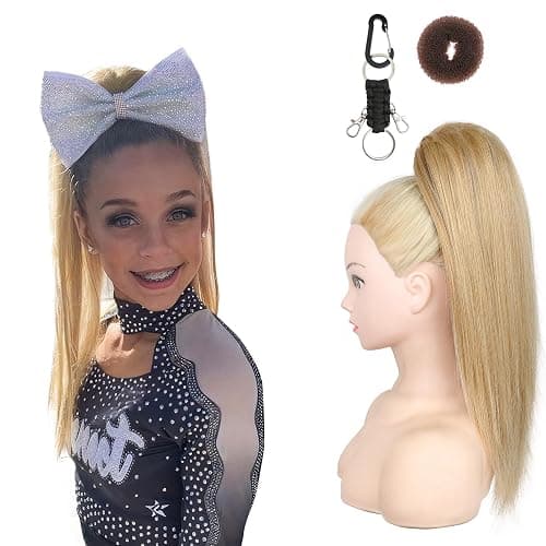 SEIKEA Cheer Ponytail Hair Piece, 18" Straight Cheerleader Hairpiece Ponytail Extension for Cheer Competitions, Dance, Costume, Dress up, Soft Natural Look for Teens Girls Blonde - Image 1
