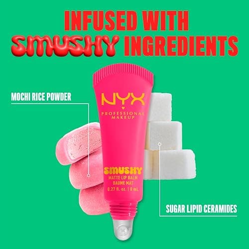 NYX PROFESSIONAL MAKEUP Smushy Matte Lip Balm, Tinted Lip Moisturizer with Soft, Matte Finish - Sweet Smack (Mid-Tone Pink) thumbnail 6