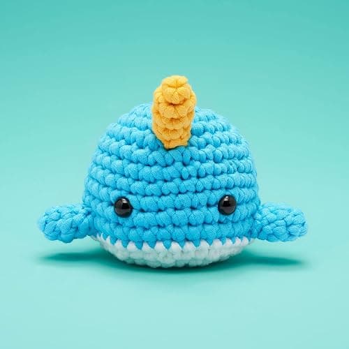 The Woobles Crochet Kit for Beginners - Easy Arts and Crafts Knitting & Crochet Animals Kit As Seen On Shark Tank - Bjørn The Narwhal thumbnail 3