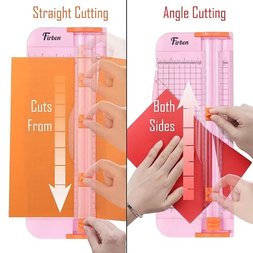 Firbon A4 Paper Cutter 12 Inch Titanium Straight Paper Trimmer with Side Ruler for Scrapbooking Craft, Paper, Coupon, Label, Cardstock(Pink) thumbnail 5