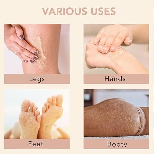 Organic Vanilla Coconut Body Scrub - USA Made Sugar Scrub with Natural Ingredients, Moisturizing Body & Foot Exfoliator for Dry and Sensitive Skin, Removes Dead Skin Cells & Reduces Ingrown Hair thumbnail 4