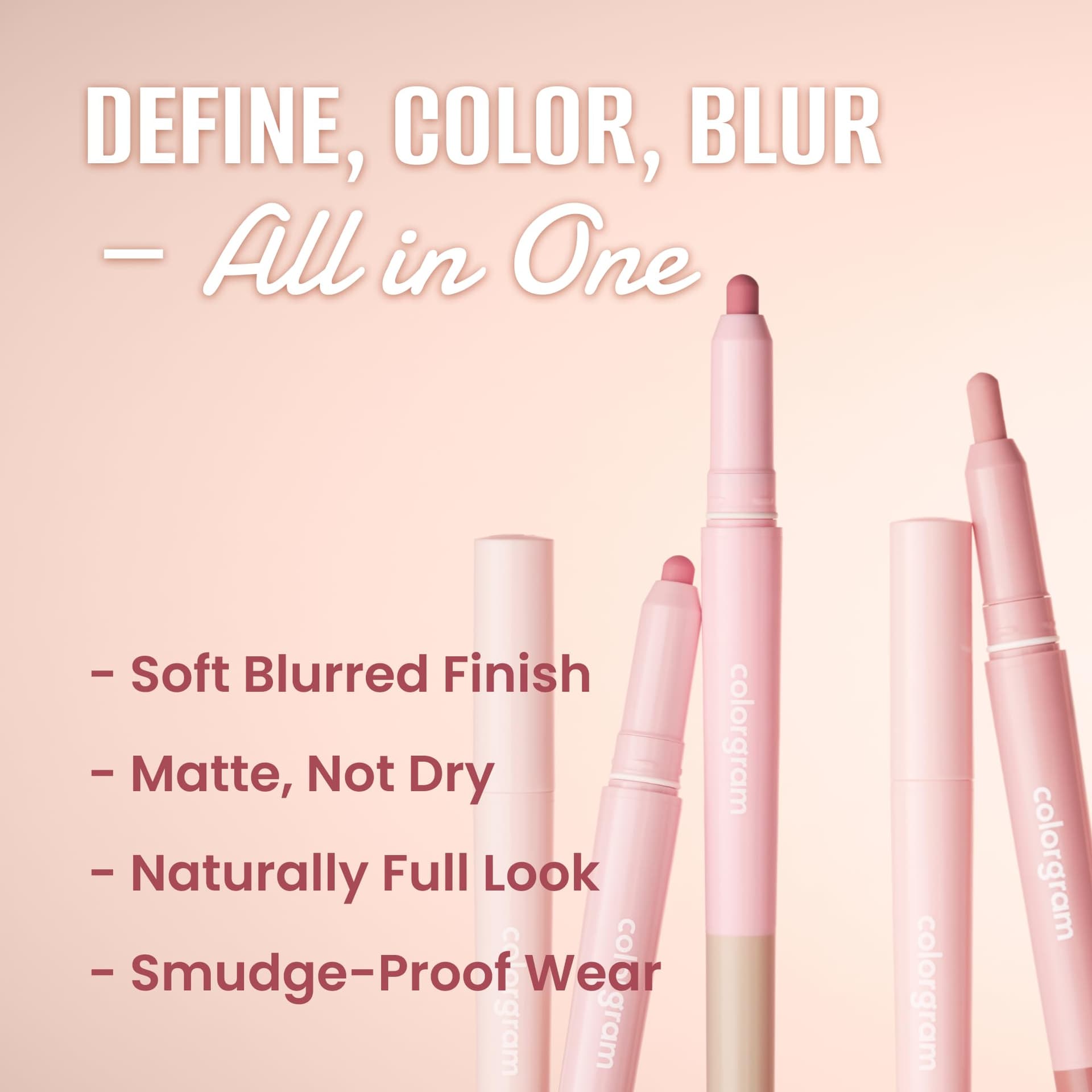 All In One Over-lip Maker - 02 Cool Pink by Colorgram for Women - 0.024 oz Lip Pencil thumbnail 5