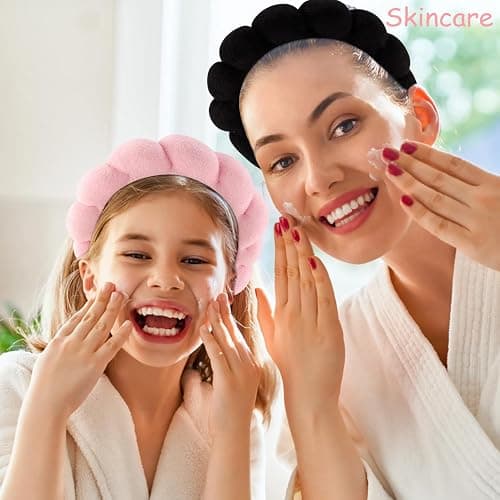 Chanaco Spa Headband and Wrist Bands for Women, Skincare HairBands Wrist Towels, Face Wash Hair Wraps Non Slip, Thick Facial Accessories for Makeup, Bath Shower Teen Girl Gifts Trendy Stuff thumbnail 2