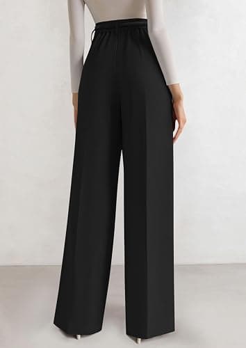PRETTYGARDEN Womens Wide Leg Dress Pants 2025 Business Casual Flowy Work Palazzo Pants High Waisted Slacks Trousers thumbnail 4