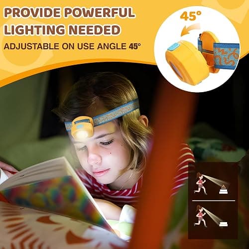 EverBrite LED Headlamp Rechargeable Kids Headlamp with RGB Mode and Adjustable Headband, 3 Modes Multicolor Headlamp for Camping, Reading, Exploring, Halloween, Christmas thumbnail 4