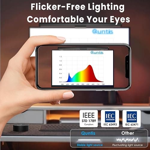 Quntis Computer Monitor Lamp, Screen Monitor Light Bar for Eye Caring, USB Reading LED Task Lamp with Auto-Dimming, Dimmable Light Bar, Touch Control, No Glare Space Saving Home Office Desk Lamps thumbnail 4