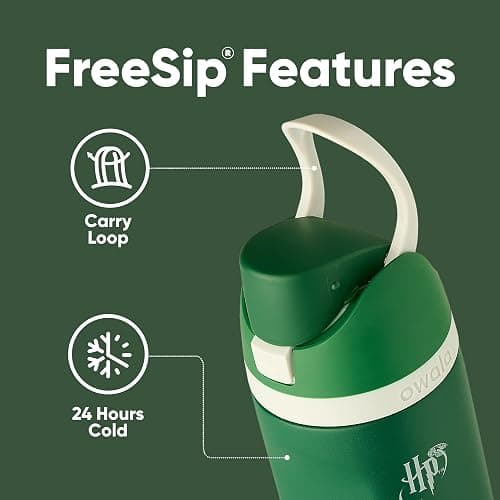 Owala Harry Potter FreeSip Insulated Stainless Steel Water Bottle with Straw, BPA-Free Sports Water Bottle, Great for Travel, 24 Oz, Slytherin thumbnail 3