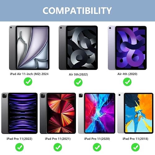 CC Store for iPad Pro 11 inch Case with Keyboard(4th /3rd /2nd /1st Gen),Keyboard for New iPad Air 11 inch (M2/M3),Air 5th/4th Gen Case with Detachable Bluetooth Key-Board and Pencil Holder (Blue) thumbnail 2