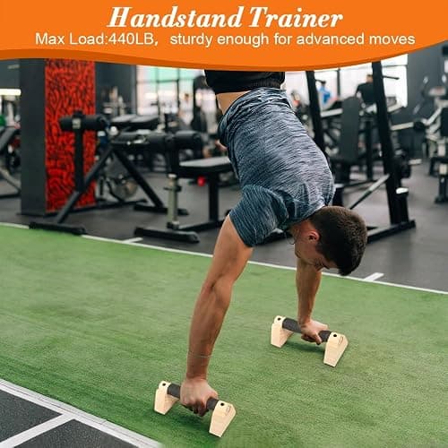 Kalekey Wooden Parallettes Bars, Calisthenics Equipment for Handstand Training, Mini Handle Pumps, Push Up Bars Fitness, Calisthenics Bar, Handstand Blocks and Pushup Handles for Men thumbnail 5