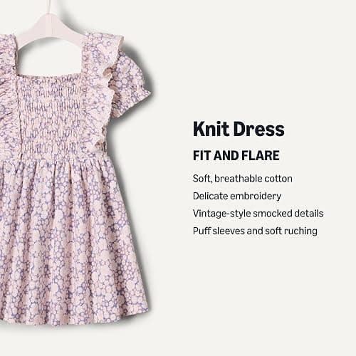 Amazon Essentials Baby-Girls Embroidered Knit Dress thumbnail 3