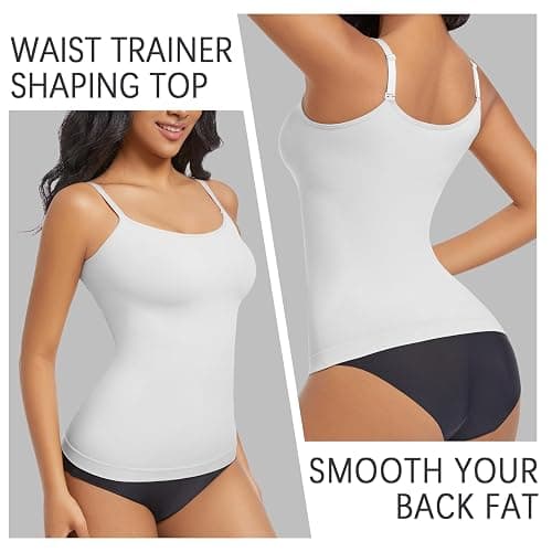 ONEW Compressions Camisole Top for Women Tummy Control Shapewear Top Waist Trainer Shaping Cami Vest with Spaghetti Straps thumbnail 2