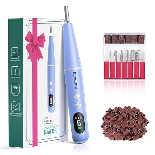 Cordless Nail Drill Kit - 9 Speed Wireless Electric Nail File with LED Display, Portable Nail Drill Machine for Acrylic Gel Nails, Rechargeable 20000RPM Hand Feet Grind Trim Tool for Women Men Baby - Image 1