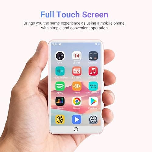 80GB MP3 Player with Bluetooth and WiFi, Oilsky 4.0" IPS Touch Screen MP3 Player with Speaker, Music Player with Spotify, Audible, Amazon Music, Pandora, MP4 Android Music Player Up to 512GB (Pink) thumbnail 10