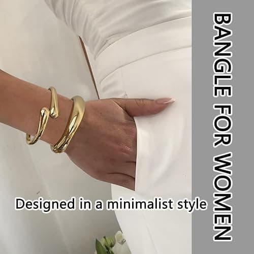 Chunky Gold Bangles Bracelets thumbnail 3