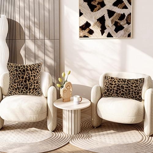 Hilldesign Cheetah Print Faux Fur Pillow Covers 18x18，Leopard Pillow Cases Set of 2 Room Decor，Animal Print Throw Pillow Covers Decorative for Bedroom Sofa Couch Home thumbnail 7