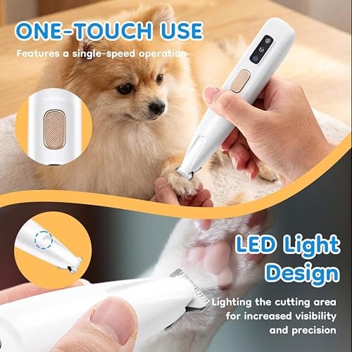 Mcbazel Pet Micro Precision Trimmer, Multifunctional Pet Hair Trimmer Waterproof Rechargeable Shaver with LED Light for Paws Eyes Ears Face Buttocks for Small Dogs and Cats，50dB Quiet Shave. thumbnail 7