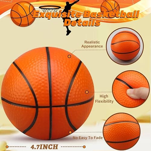 Amarlozn 5" Mini Foam Basketball Set, 3 PCS Orange, Ideal for Kids, Toddlers, Beach, Pool, Indoor & Outdoor Play thumbnail 6