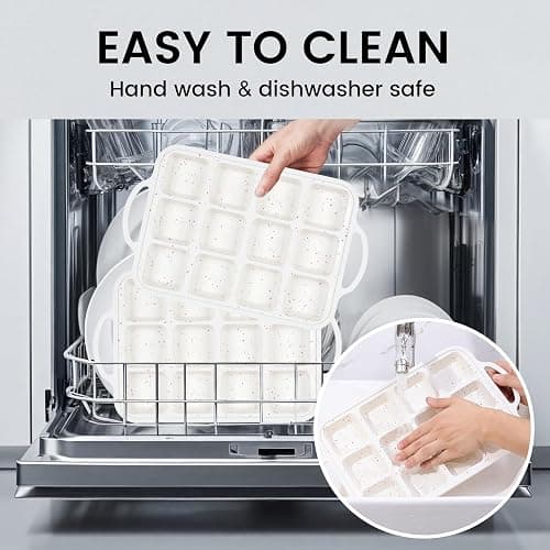 Vinino Silicone Brownie Pan With Dividers, 2 Pack Mini Loaf Pan for Baking Individual, Nonstick 12 Cups Square Muffin Cupcake Pans with Metal Reinforced Frame-Cream thumbnail 7