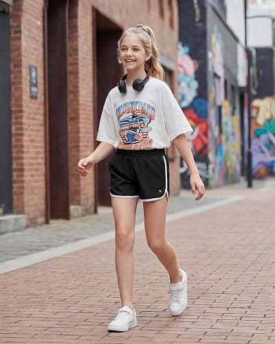 Stelle Girls Athletic Shorts with Pockets Quick Dry Running Shorts Gymnastics Basketball Short for Teen Kids thumbnail 2