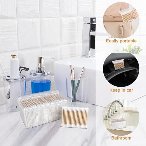 Garrelett 1000 Count Organic Cotton Swabs with Durable Stick, Storage Box | Soft Cotton Buds With Durable Bamboo Sticks for Outer Ear Care, Makeup Cleanup, Nails, Crafts, Travel and Detail Cleaning thumbnail 6