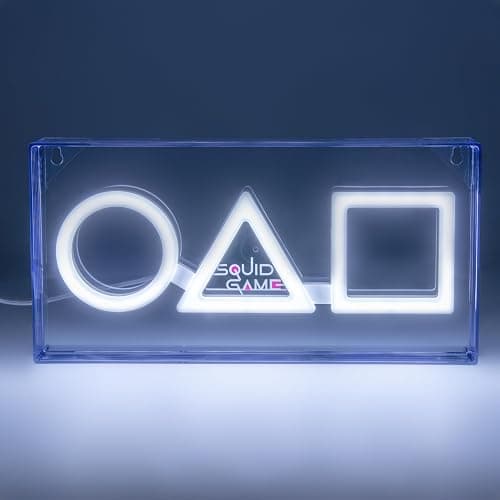 Paladone Squid Game LED Logo Neon Light - Officially Licensed Merchandise, Acrylic Freestanding or Wall Mountable Iconic Shape Lights, Gaming Room Decor for Netflix Fans, Nightlight Gift for Bedroom thumbnail 9