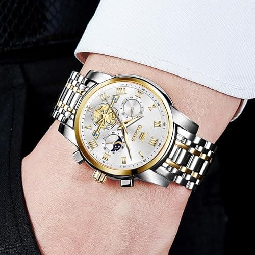 OLEVS Watch Men Stainless Steel Waterproof Analog Dress Watch Date Luxury thumbnail 8