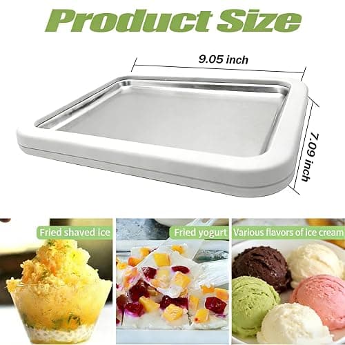 Rolled Ice Cream Maker, New At-Home Ice Cream Roller Maker, DIY Fun Family Activity Instant Ice Cream Tray with Instant Freeze Tray and 2 Scrapers(Pink) thumbnail 3