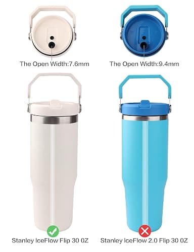 Bubrike Replacement Straws Compatible with Stanley IceFlow Flip Straw Tumbler 30 oz,64 oz-Accessories included 6 Straws,1 Cleaning Brush(Not For Stanley Ice Flow 2.0 Flip Tumbler 30 oz,64 oz) thumbnail 4