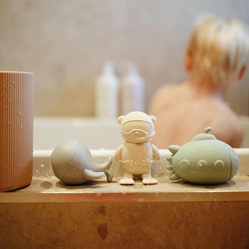 mushie Sealife Bath Toys Play Set for Toddlers | 100% Food Grade Silicone | Mold Free, Pack of 4 thumbnail 4