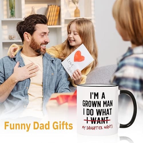 Aurahouse Funny Girl Dad Gifts Mug, Gift for Dad from Daughter | Dad birthday gifts from daughter wife kids, Fathers Day, Christmas gift for dad, New Daddy, I Do What My Daughter Wants thumbnail 2