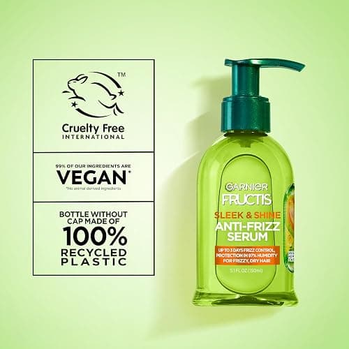 Garnier Fructis Sleek & Shine Anti-Frizz Serum for Frizzy, Dry Hair, Argan Oil, 5.1 Fl Oz, 1 Count (Packaging May Vary) thumbnail 8