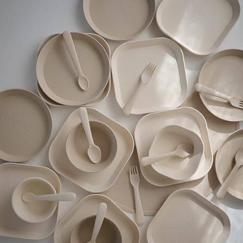 mushie Round Dinnerware Bowls for Kids | Made in Denmark, Set of 2 (Vanilla) thumbnail 7