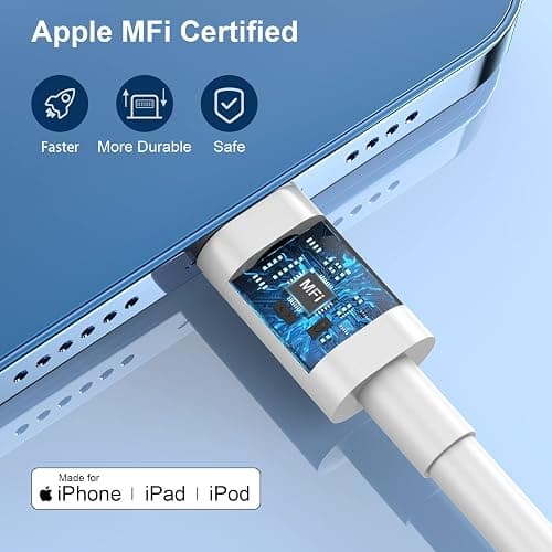 GREPHONE iPhone Charger Fast Charging,20W PD USB C Wall Charger 4 Pack with 6FT Fast Charging Cable - Fast Charger for iPhone 14/14 Pro Max/13/13 Pro/12/12 Pro/11/11 Pro/XS, iPad - 6ft - White - 4 thumbnail 4