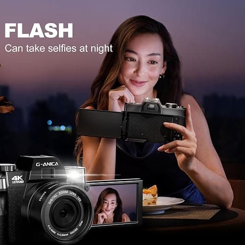 Ture 48MP&4K Digital Cameras for Photography with WiFi & App Control, Vlogging for YouTube with Bag,Compact Travel Camera,Perfect for Entry-Level Users and Beginners with Macro&Wide Lens-32GB Card thumbnail 6