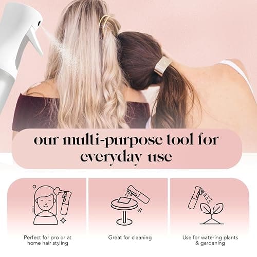 Kitsch Continuous Spray Bottle for Hair – Fine Mist Water Mister & Water Spray Bottle – Recycled Hair Spray Bottle – Spray Bottles for Cleaning, Styling, Plants & More – White, 150ml thumbnail 5