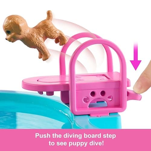 Barbie Dream Pool Playset with 6 Play Areas, Including Slide & Bubbling Hot Tub, Plus 20+ Accessories Like Pet, Floaties & More thumbnail 3