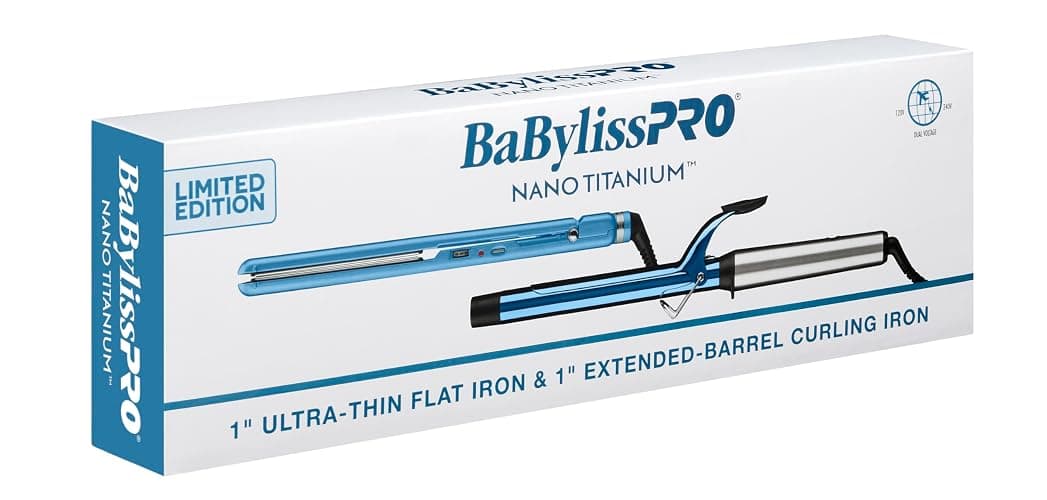 BabylissPRO Nano Titanium Ultra-Thin Hair Straightener, Professional Flat Iron, 5-Inch Extended Plates for Faster Straightening, for All Hair Types thumbnail 3