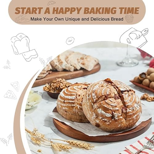 Sourdough Proofing Basket Gift Set, 9" Round and 10" Oval Banneton Bread Baking Supplies, Sourdough Baskets with Bread Lame, Danish Whish, Bowl Scraper, Sourdough Scraper, and Linen Liners thumbnail 8