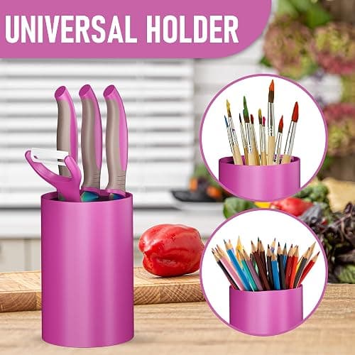 TruChef 5-Piece Kids Knife Set for Real Cooking | Stainless Steel Chef, Paring & Serrated Knives with Peeler & Holder | Safe Junior Chef Cooking Set for Kids (5 pcs, Pink) thumbnail 6