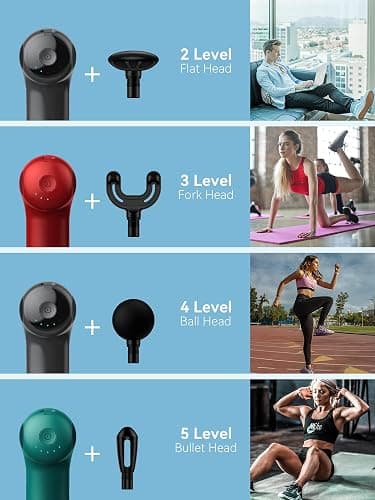 HEYCHY Super Mini Massage Gun, Percussion Deep Tissues Muscle Massager, Compact Sports Travel Massage Gun, Portable Handheld Massager for Office Gifts for Her, Home, Athletes thumbnail 4