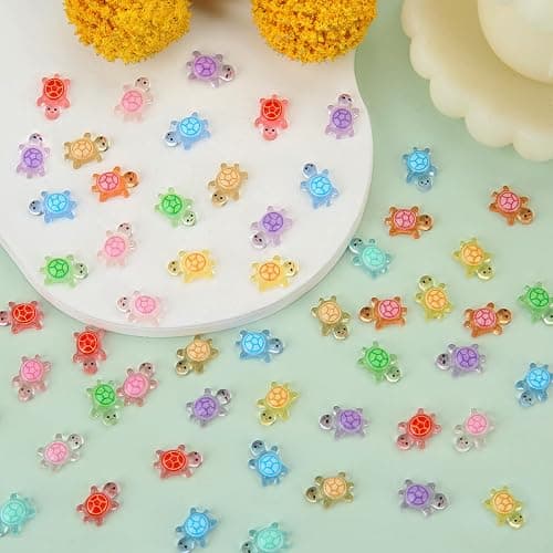 300 Pack Luminous Mini Resin Turtles, Tiny Sea Turtle Glow in The Dark for Crafts Cute Ocean Miniatures Animals Figurines to Hide for Fairy Garden Landscape Dollhouse Party Decorations thumbnail 2