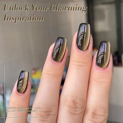 BORN PRETTY Brown Cat Magnetic Eye Gel Nail Polish Jelly Glass Gel Polish | Crow Glitter Magnetic Gel Polish Soak Off Nail Art Salon Manicure Home Gift 15ml thumbnail 3