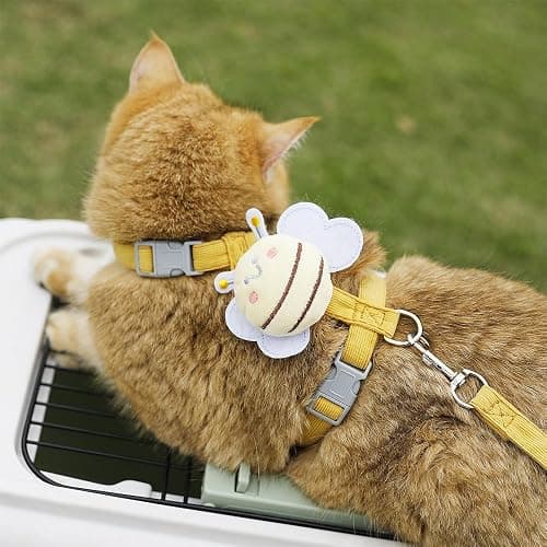 Cat Harness and Leash Set, Cat Harness Escape Proof, Rabbit Harness and Leash Set, Costumes for Cats and Bunny(A, Middle) thumbnail 6