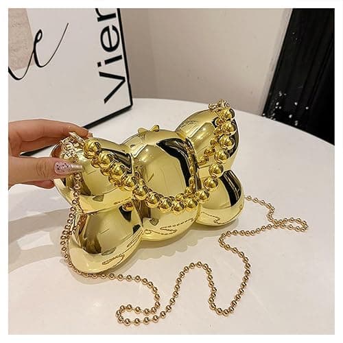 HZhuyu Bow Purse for Women Mini Bow Clutch Purse Y2k Bow Metallic Small Wedding Crossbody Cute Clutch Party Handbag thumbnail 3