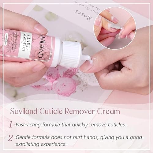 SAVILAND Cuticle Remover and Cuticle Oil Kit – Nail Care Kit with Cuticle Remover Liquid & 1.01 oz Cuticle Oil Cuticle Trimmer for Cuticle Softener & Moisturize Manicure Kit for Home Use thumbnail 2